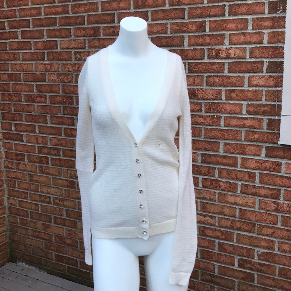 NWT Express size XS cream button down sweater - Picture 1 of 6